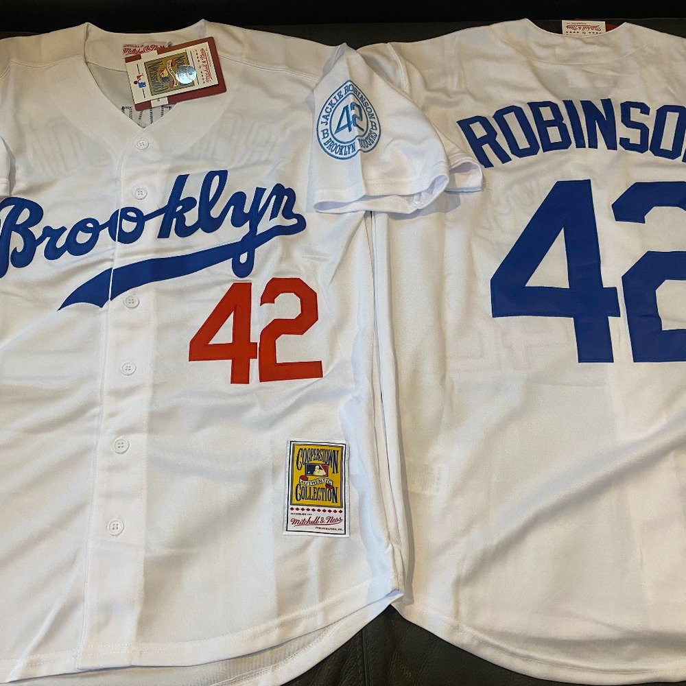 MITCHELL & NESS 1950s BROOKLYN DODGERS JACKIE ROBINSON Men's JERSEY Sz M,L,XL,2X
